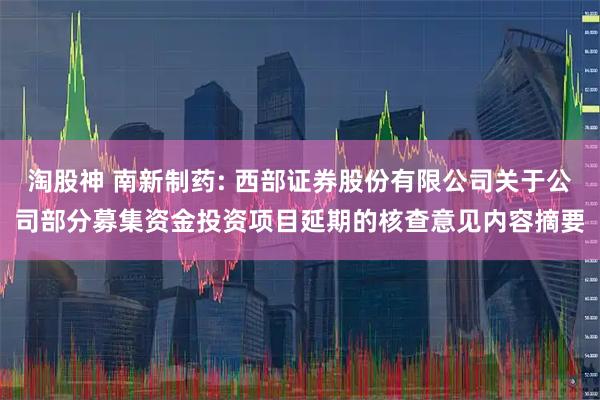 淘股神 南新制药: 西部证券股份有限公司关于公司部分募集资金投资项目延期的核查意见内容摘要